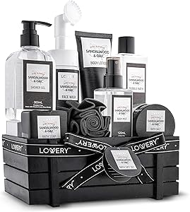 Lovery Birthday Gifts Spa Kit for Men - Sandalwood and Oak Scented Bath Set Review