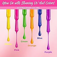 Splashes & Spills UV Blacklight Glow Nail Polish – 6 Color Variety Pack, 13ml — image 5