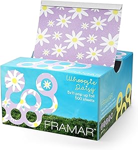 Framar Daisy Hair Foils - 500 Sheets, Floral Pattern