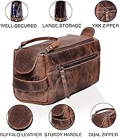 Cuero Genuine Buffalo Leather Toiletry Bag — image 2