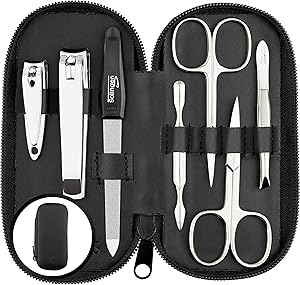 marQus Manicure Set Solingen 7 Piece Black Leather Case