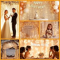 HOLITS Tulle Curtain Backdrop with 300 LED Lights, 10ft x 10ft — image 2