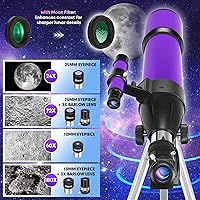 HUGERSTAR 80600Purple 80mm Refractor Telescope — image 3