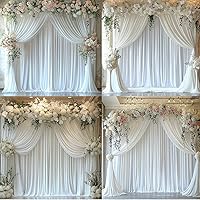 Leegleri 10ft x 12ft Wrinkle-Free White Backdrop Curtain — image 6